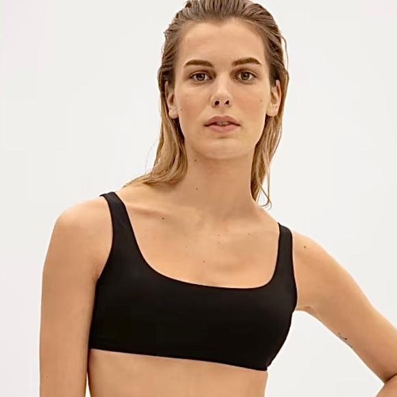 Everlane Women's NWT Black Square-Neck Bikini Top XL Bathing Suit Swim Beach - Picture 2 of 13